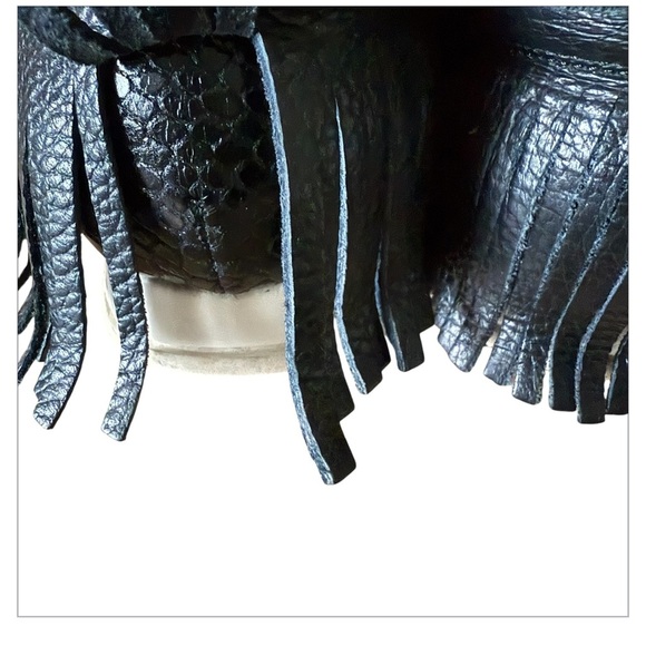 ESSEUTESSE Leather Fringe Sneaker Black Comfort Slip On Size 40 Handmade - Picture 5 of 11